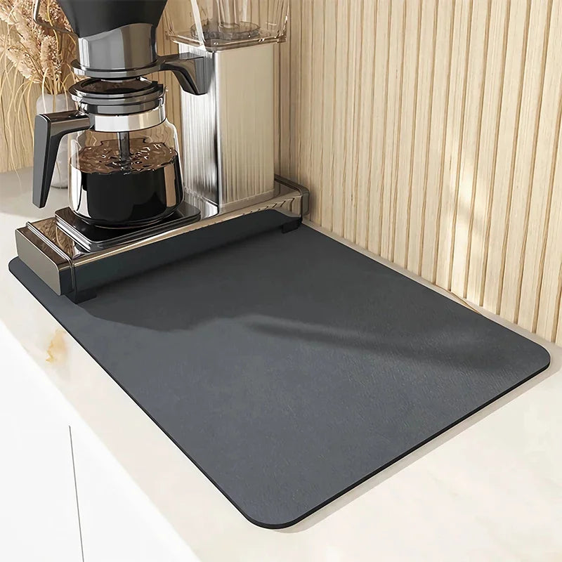 Kitchen Long Rectangle Customized Rectangle Anti-Mold Super Absorbent Anti-Slip Rubber Bottom Drying Dish Drainer Mats /Colors-Black/ Gray/ Beige/White/ Floral