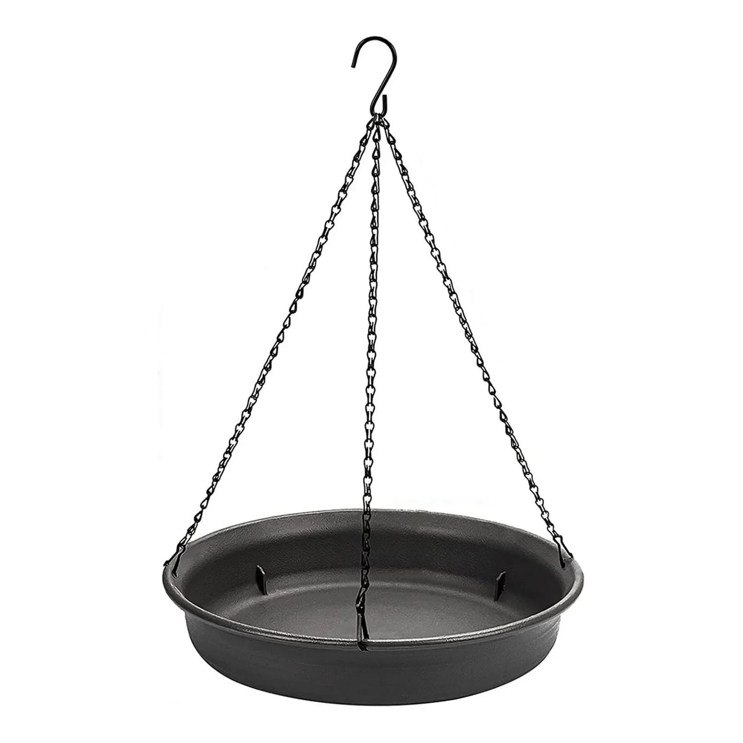 No-EN-Name-Null Outdoor Garden Hanging Black Metal Chains Round Plastic-Resin Small Bird Baths/Colors-Black/Gray/White/Multicolor/Floral/Brown