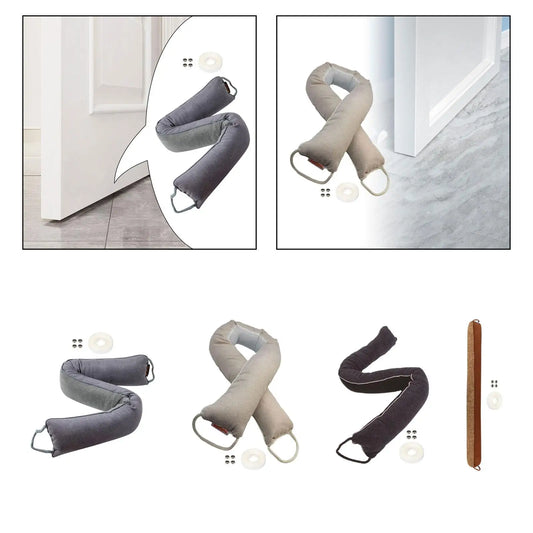 1 PCS Set Oxford Cotton Cloth Under Door Round Long Rectangle Draft Stoppers/4 PCS Pushpins/1 Roll Of Tape/Colors-Multicolor/Gray/Black/Brown/Beige