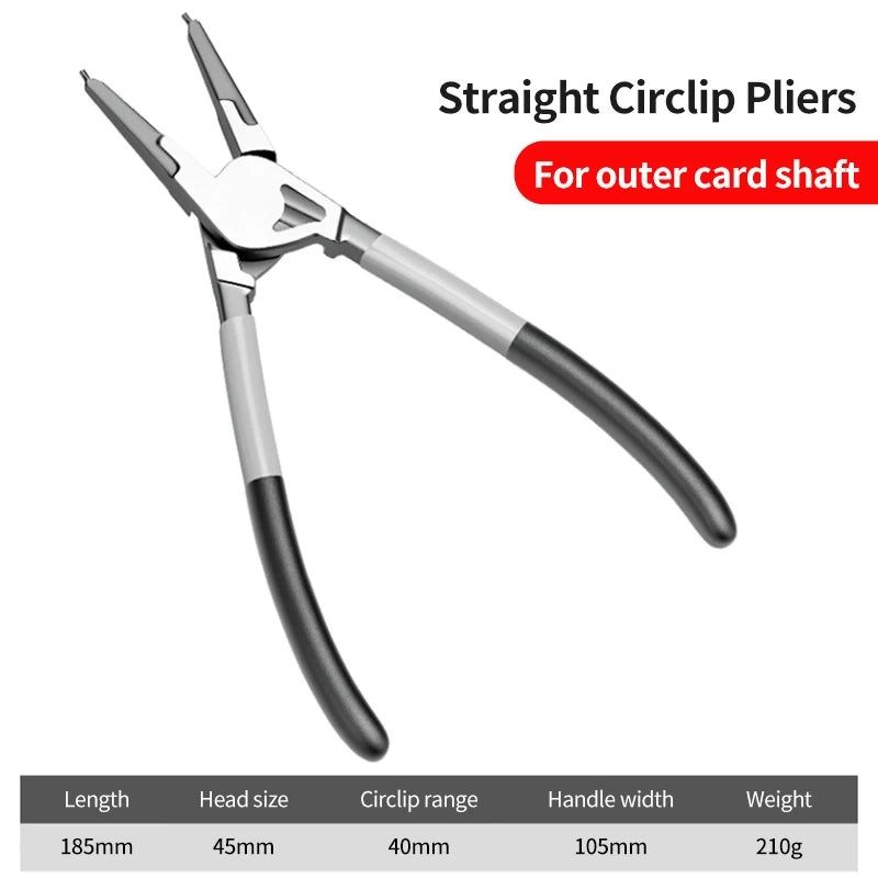 YLONDAO Industrial Grade Chinese Silver Carbon Steel Gray-Black Straight Handle Automatic Spring Assisted Rebound Electrical Elbow Circlip Pliers