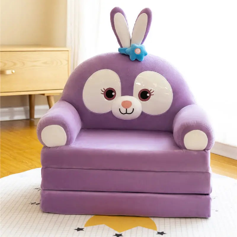 No-EN-Name-Null  Modern Kids One Seat Purple Cute Cartoon Animals-Princess Design Upholstered Padded Soft Polyester Fabric Armchairs/Colors-Purple/Red/Pink/Blue