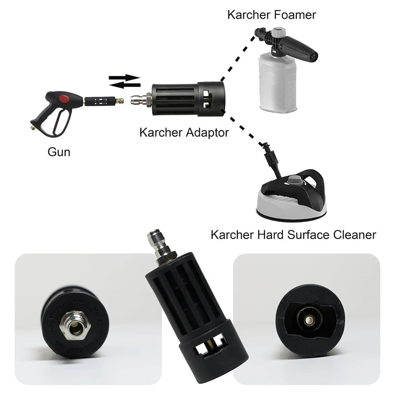 KARCHER Black Body 1/4 Inch Quick Connect Adapters To The Gun-Hose Pressure Washer Accessories/Colors-Black/Silver/Gold