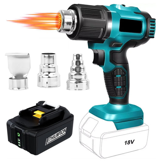 18V/21V Cordless Hot Air Gun Heat Shrink Gun Industrial Handheld Electric Heating Gun Temperature Suitable For Makita Battery