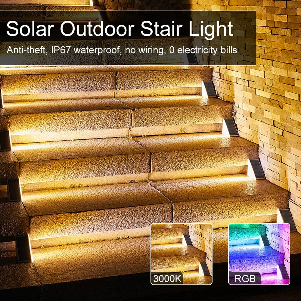 KLA-FCOB 2-6 PCS Waterproof Warm-Cool-Daylight White LED Outdoor Black-White Triangle Plastic Body Solar-Powered Built-In Light Sensor Step Landscape Pathway Light Sets/Colors-White/Black/Multicolor