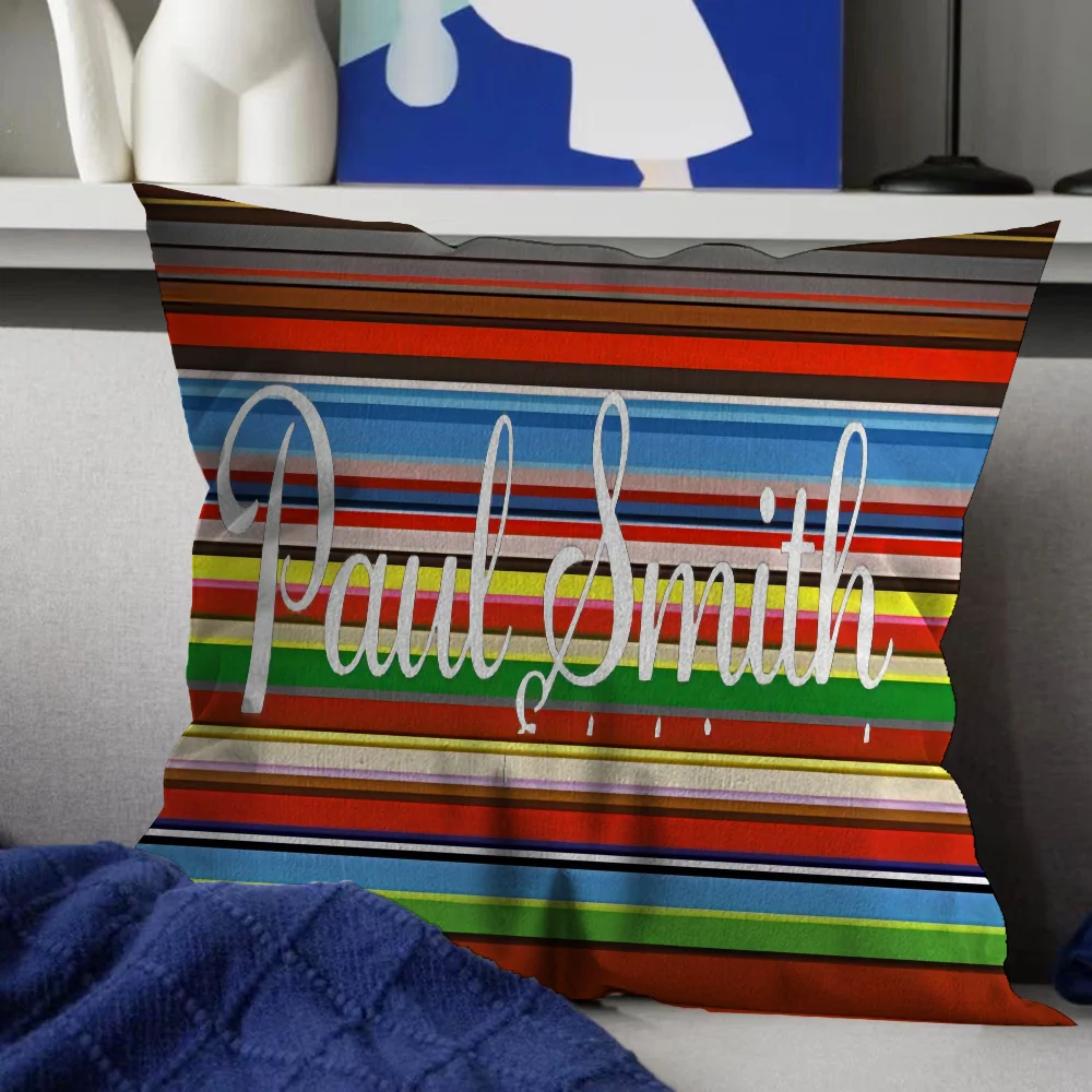 MINISO Printed Paul Smith Multicolor Square Double-Sided Cotton-Polyester Blend Washable Pillowcases/Colors-Multicolor/Striped/Purple/Black/Blue/Red/ 8 Sizes/(Pillow Not Included)/DO NOT BLEACH-DRY CLEAN/Ironing Temperature 100'Celsius