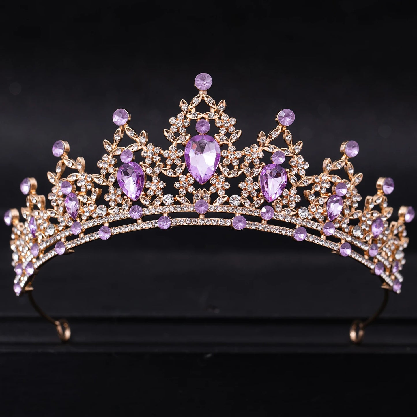 Adult Women Handmade Zinc Alloy Crystal-Rhinestone Bridal Hair Tiaras/Colors-Silver/Red/Blue/Gold/Pink/Floral