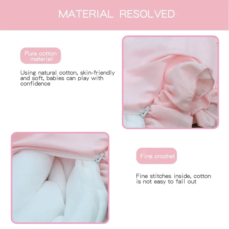 Newborn Babies Round Soft Cotton Fabric-Foam Play Mats/Colors-Pink/Gray/White/Beige/Geometric/Multicolor/Animal