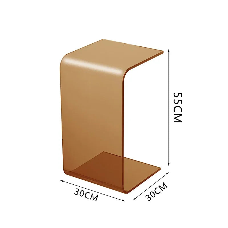 No-EN-Name-Null Modern Morocco Artistic U-Shaped Acrylic Glass Coffee Tables/ Size: 30cm x 30cm x 65cm/Colors-Clear Transparent/Amber/Smoky Gray/Orange
