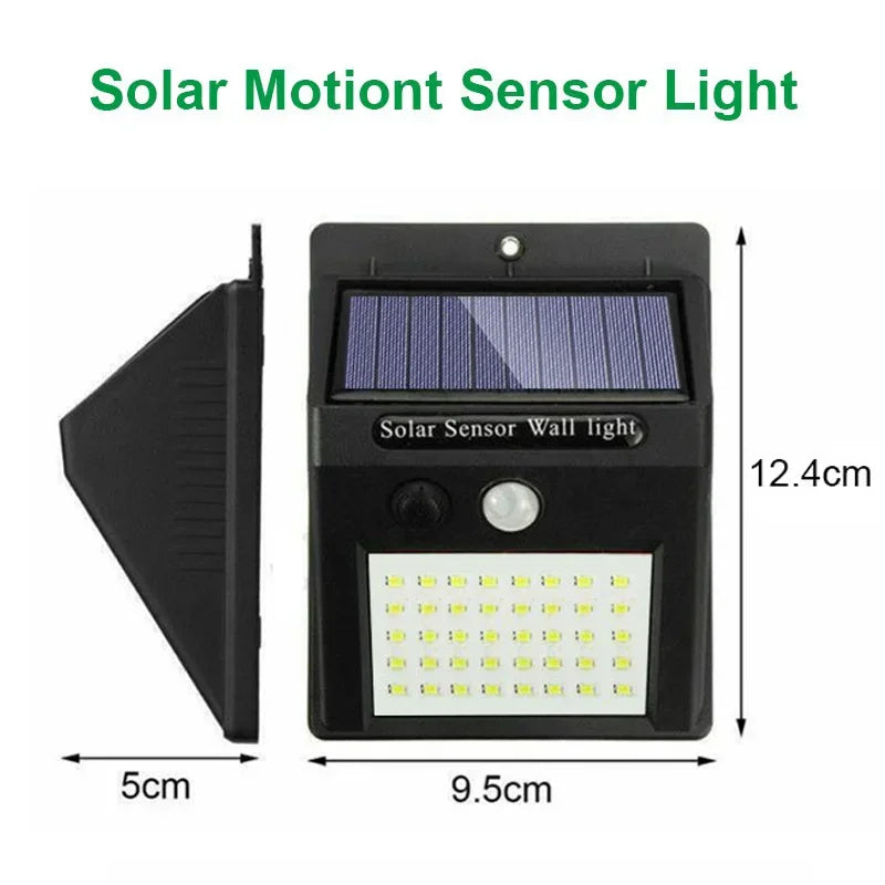 HEINAST Cool White LED Solar-Powered Black Plastic Body Dimmable 3 Light Modes Automatic Start Wireless Human Body Intelligent PIR Motion Sensor Light Waterproof Wall-Mounted Flood-Spot Lights/Colors-Black/White/Gray