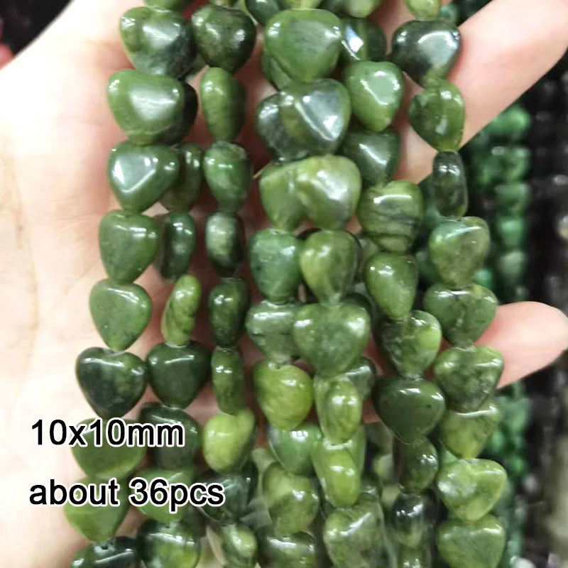 Wholesale 100%  Natural Green Jade Cylinder Square Irregular Faceted Round Stone Beads for Jewelry Making Diy Bracelet Charms
