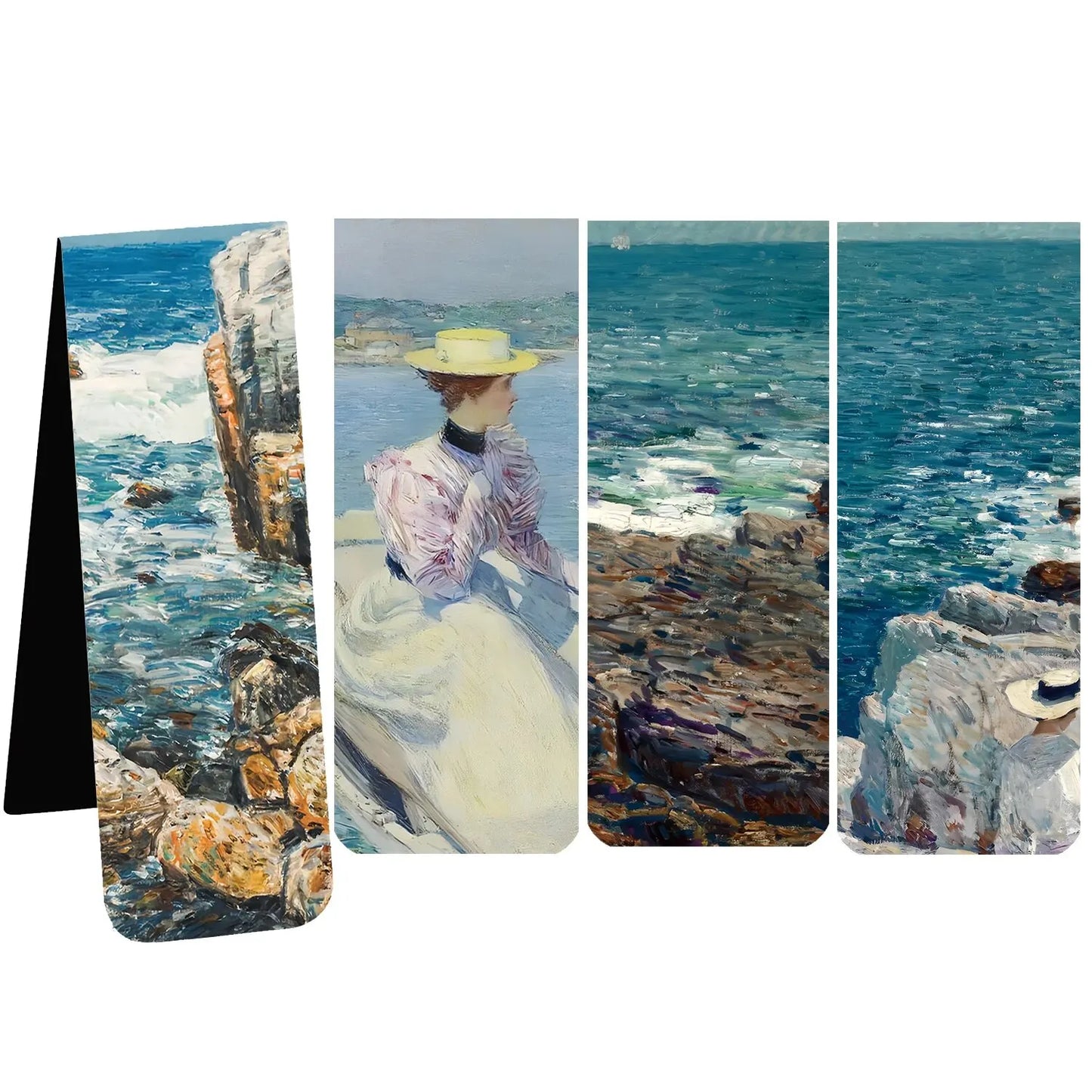 Modern 4 PCS Famous Artistic Van Gogh Multicolor Rectangle Shaped Four Different Impressionist Paintings Magnetic Page Clips Paper Bookmarks Sets