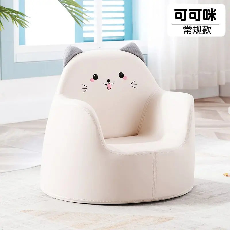 No-EN-Name-Null One Seat Built-In Plump Sponge Wrapping Around Layer Removable Cartoon Animals Mini Backrest White Fabric-Foam Armchairs Babies-Toddlers Furniture Sets/ Colors-Beige/Gray/White/Black/Ages: 6-12 Months