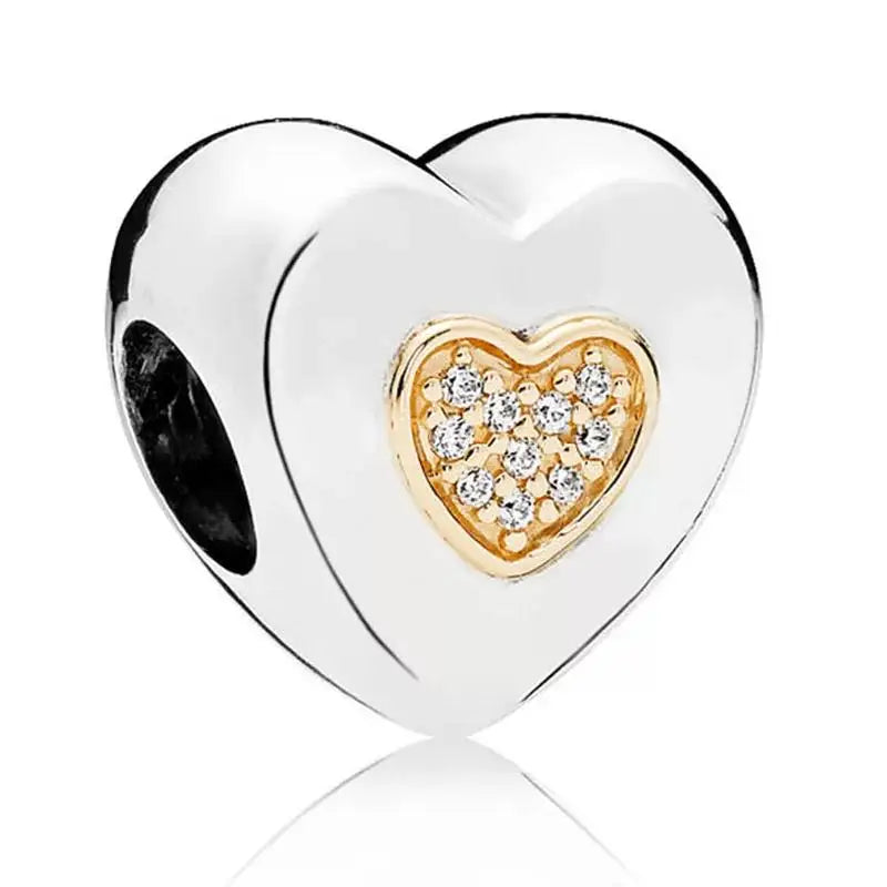DISNEY Imitation Sterling Silver Metal-Gold-Plated Enamel Clear White Zircon Stones Beads Fine Imitation Fits Pandora Bracelets Charms-Pendants/Colors-Silver/Gold/Clear/Multicolor/Animal