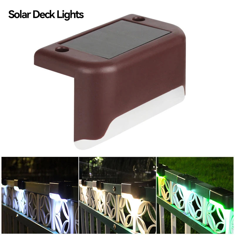 NOWYEY Outdoor Waterproof Solar-Powered Intelligent Control Switch Automatic Light Sensing Design Black Rectangle Shaped Deck Stair Lights Landscape Pathway Lighting /Colors-Black/Brown/White/Yellow/Green/Bronze
