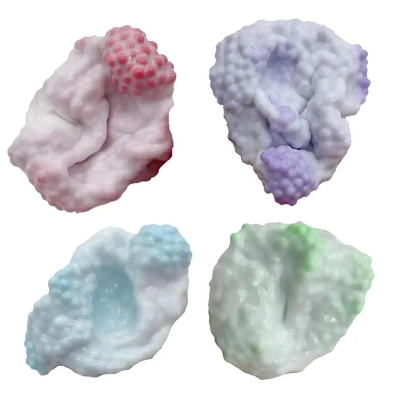 No-EN-Name-Null Teens-Adults Small Silicone Beaded Purple Grapes Shaped Squeeze Ball Activity Toys/Ages: 13-18 Years Old-Adults /Colors-Green/Purple/Pink/White/Multicolor