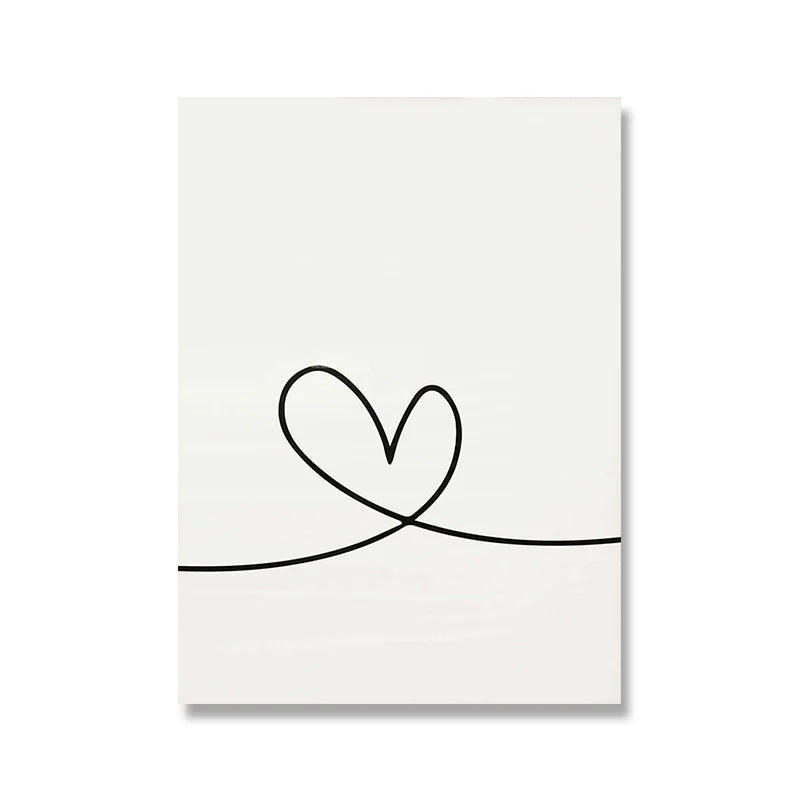 No-EN-Name-Null Nordic Unframed White-Beige Rectangle Artwork Reproduction Oil Canvas Romantic Lovers Holding Hands-Heart Shaped In The Middle-Family Prints /Colors-White/ Beige/Many Sizes
