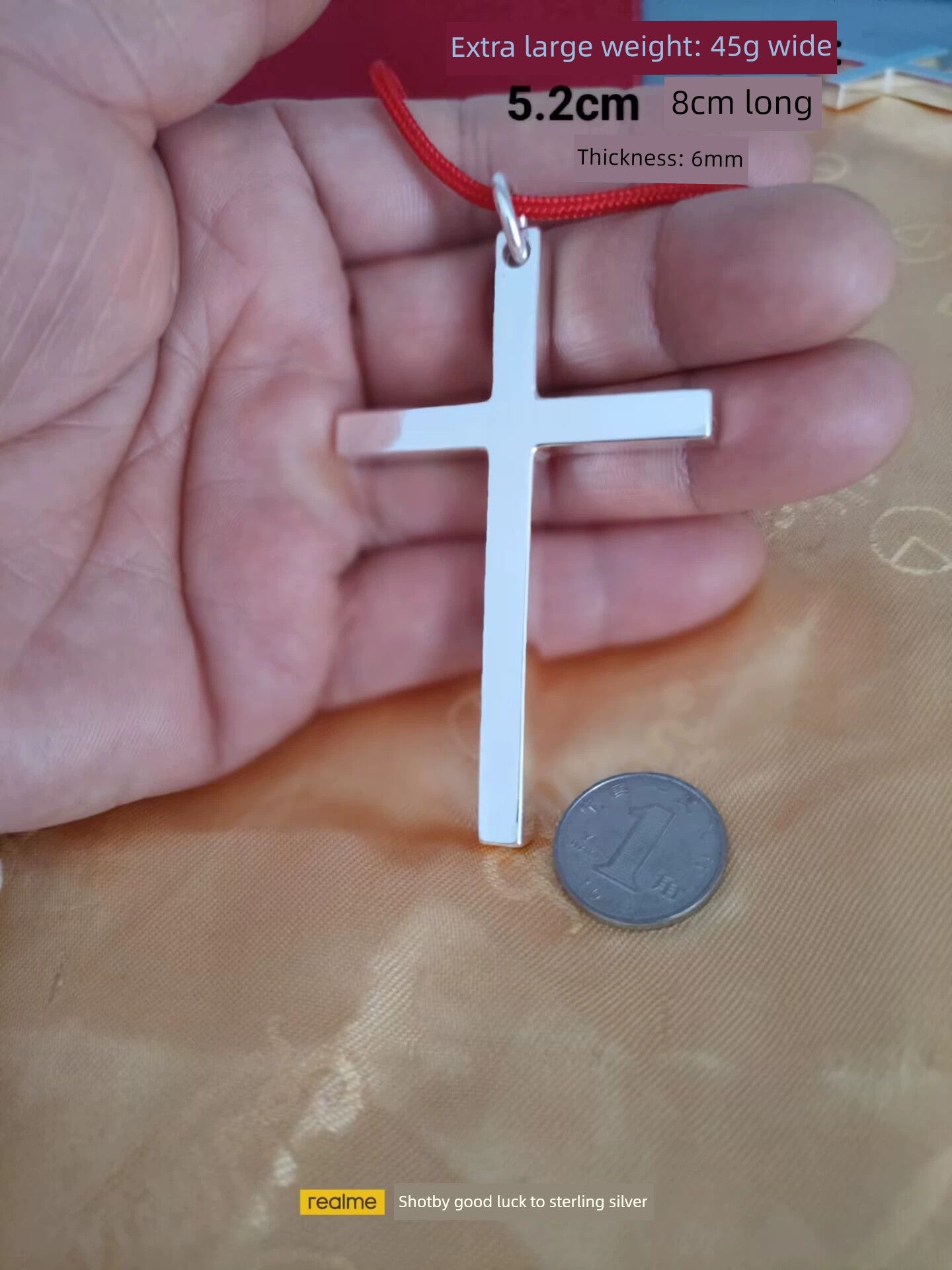 XUEFENG Adult Men Fine Imitation Sterling Silver Metal Silver-Plated Polished Cross Pendant Chain Necklaces