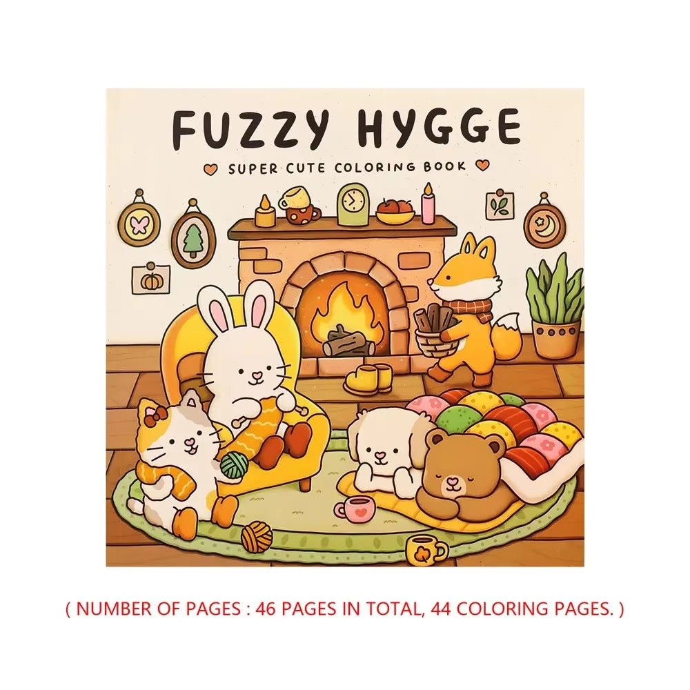 No-EN-Name-Null Adults English Paperback Hobbies-Interest-FUZZY HYGGE Super Cute Animal Cozy Christmas-Comfy Days-Fuzzy Friends-Fuzzy Hygge Christmas Vibes-Hygge Christmas Cute Cozy Christmas-Bold-Easy Cozy Christmas Coloring Books-Pads