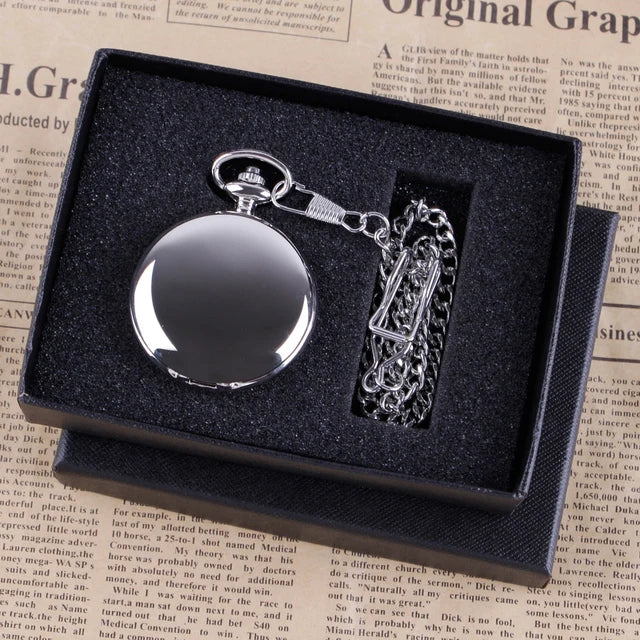 SHUHANG Adults Vintage Waterproof Antique Quartz 12 Hour Display Glossy Gold Round Shaped Metal Alloy Case Plastic Face Pendant Chain-Pocket Watches /Colors-Black/Silver/Gold/With-Without Box