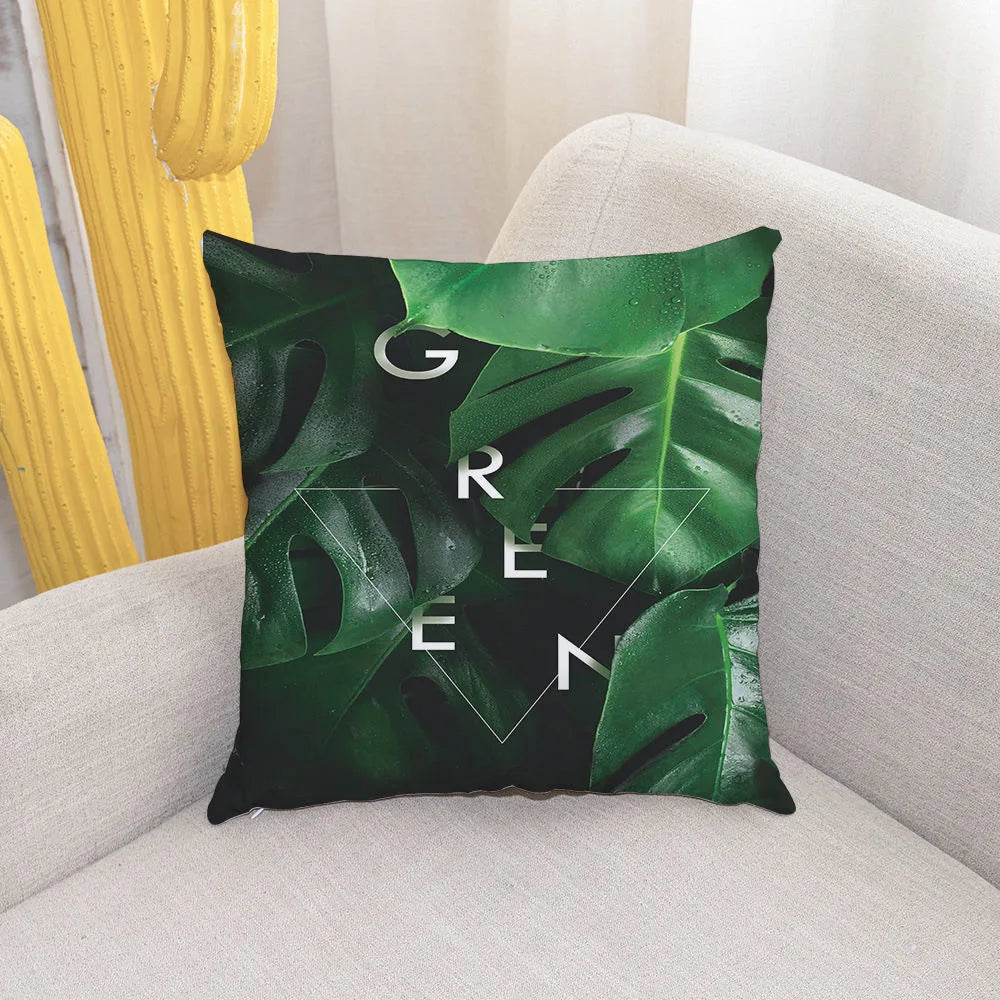 2 PCS Set Linlamlim Green Floral Throw Pillow Covers