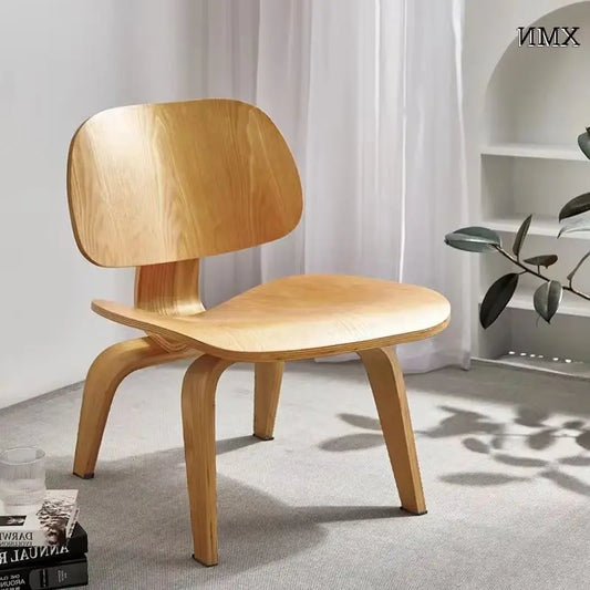 No-EN-Name-Null  Modern Integrated Wide Thick Curved Brown Hard Solid Plywood Armless Chairs/Colors-Brown/Beige/Black/Multicolor