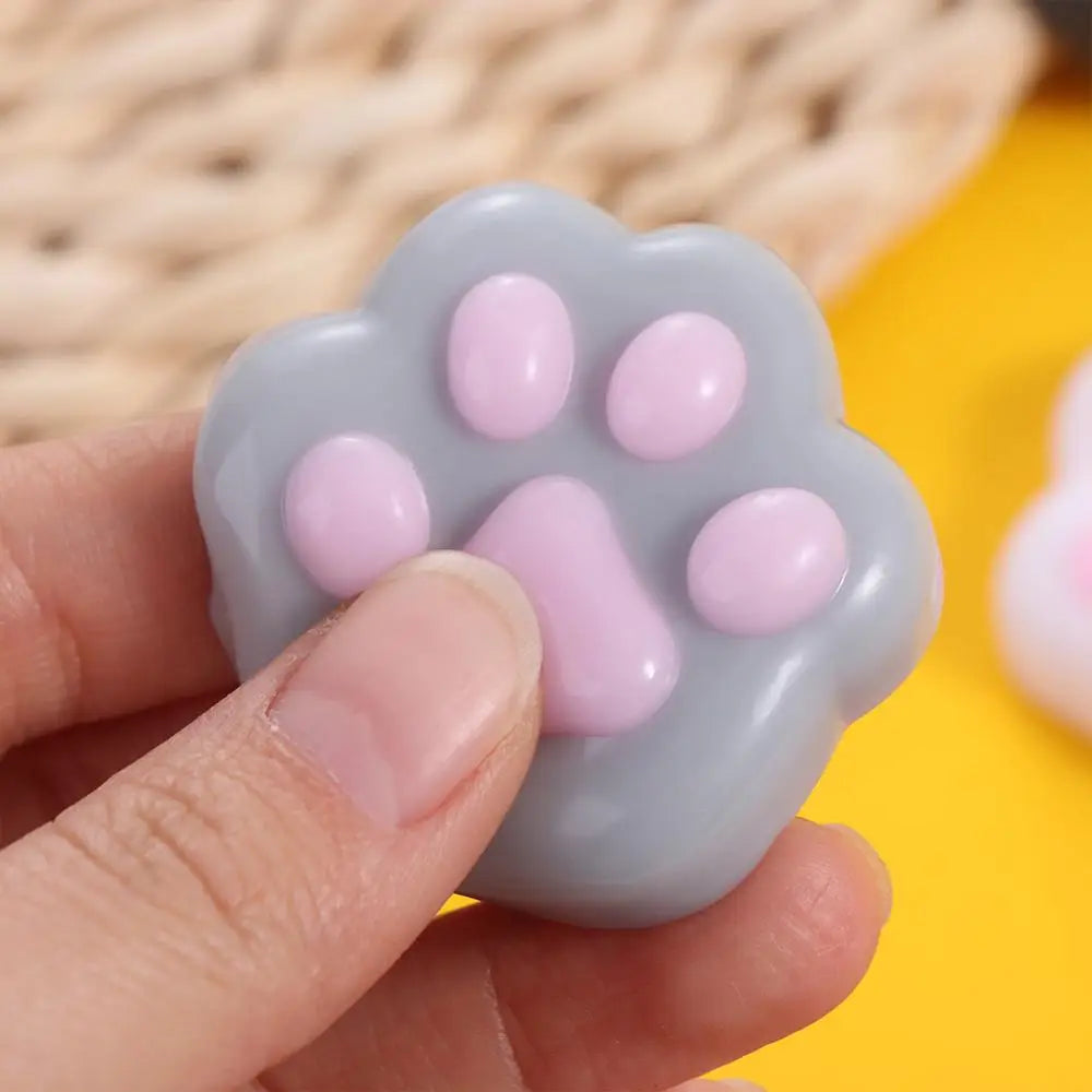 GOOTRADES Squeezable Stretchable Non-Toxic Synthetic TPR Silicone Mini Cute Adorable Animal Cat Paws Pinch Soft Fidget Activity Toys/Colors-Clear/Pink/Gray/White/Blue/Ages: 2-18 Years Old-Adults