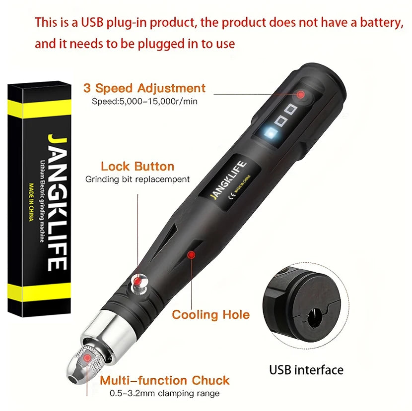 JANGKLIFE Mini Handheld Black-Silver Body Powerful DC-Powered Adjustable Speed Built-In Lighting Keyless Chuck Rechargeable Lithium Battery-Powered Electric Cordless Screwdriving Rotary Drills Colors-Black/Silver/Gray/Yellow