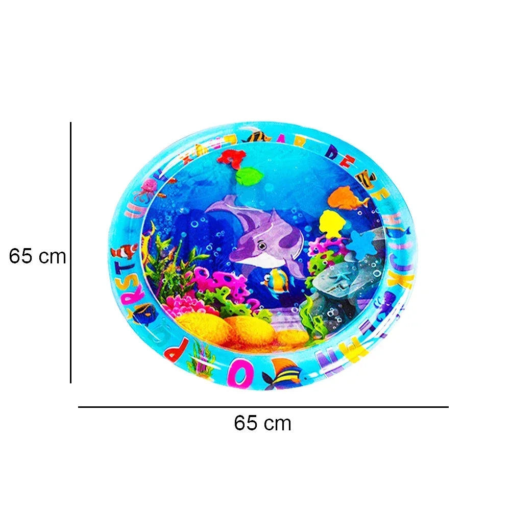 No-EN-Name-Null Babies-Preschoolers Portable Multi-Shaped Soft Plastic Leak-Proof Multicolor Funny Ocean Creatures Design Inflatable Air-Warm-Cold Waterfilled Magic Tummy Time Play Mats/Colors-Pink/Blue/Multicolor/Animals/Ages: Newborn Babies-3 Years Old