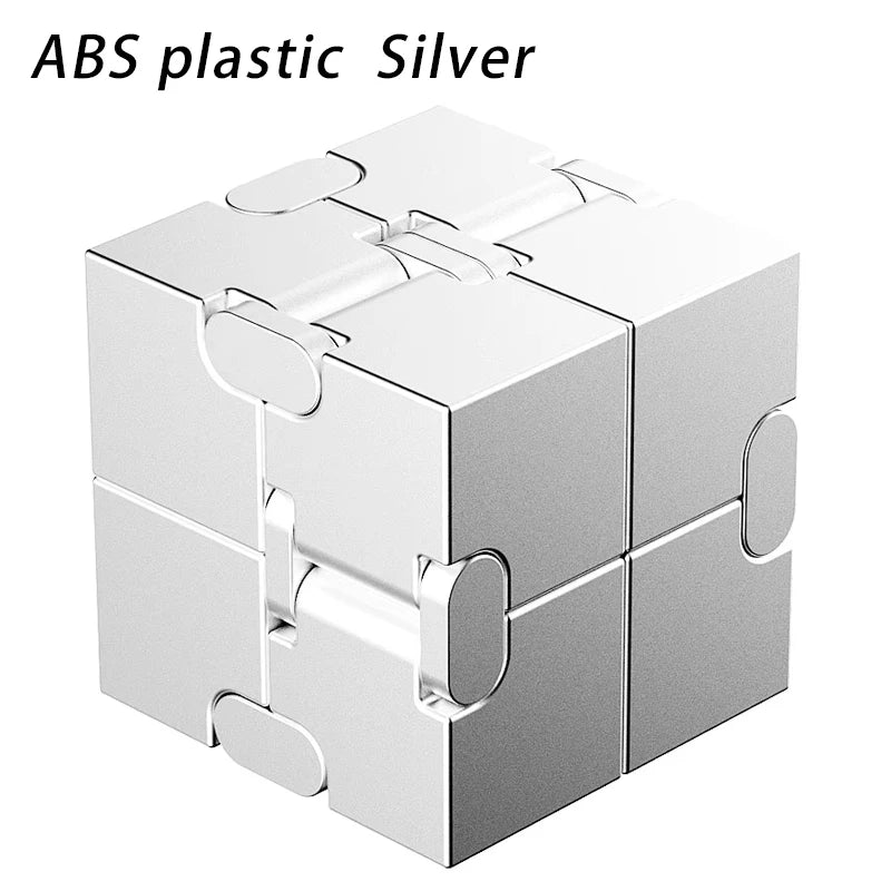 No-EN-Name-Null Small Frosted Blue Metal Square Infinity Cube Stress-Anxiety Relief Portable Flipping Twistable Improves Brain Thinking Executive Toys/Ages: 18 Years Old-Adults/Colors-Blue/Silver/Black/Gold/Gray/Multicolor