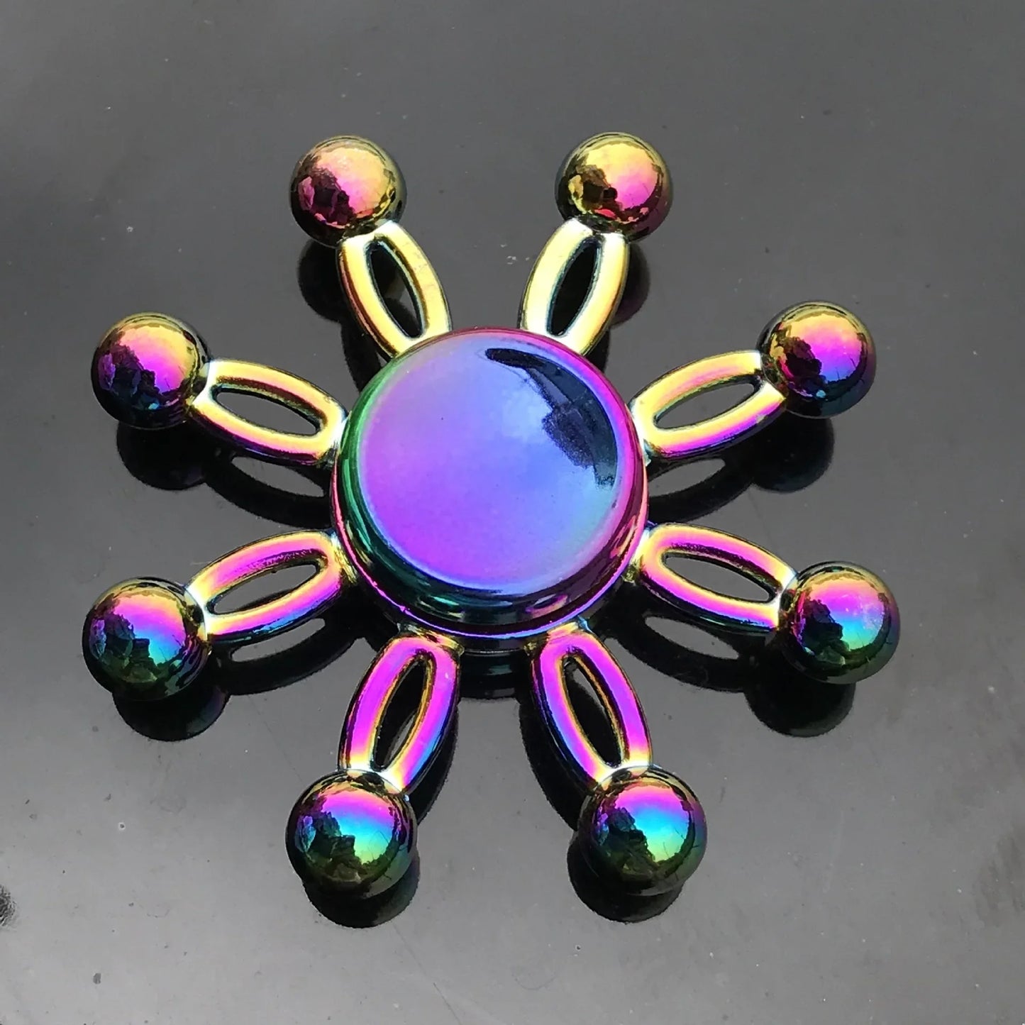 Kids Metal Purple Multicolor Round Fingertip Focus Spinners Anxiety-Stress Relief Fidget Toys/ Ages: 13-18 + Years Older