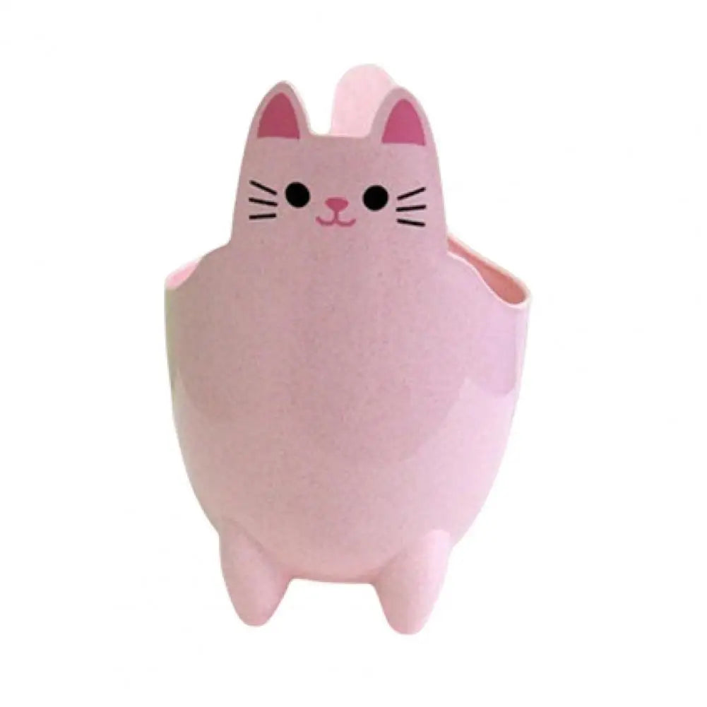 No-EN-Name-Null Large Thick Black Plastic Cute Cartoon Cat Face Custom Shape Desktop Trash Cans/No Cover/Colors- Animal/White/Black/Pink/Multicolor
