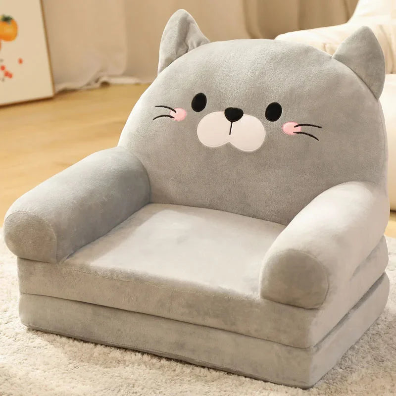 NULL Kids Medium Firm Polyester Fabric Cushions Gray Cute Cartoon Animal Design Play Sofas Armchairs /Colors-Gray/Pink/Green/Blue/Orange