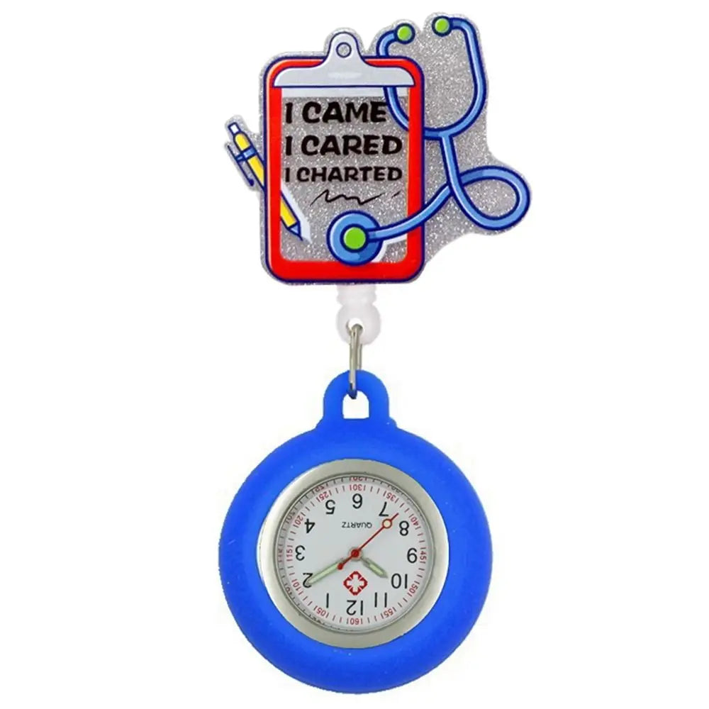 No-EN-Name-Null Adults Digital Movement Pink Plastic Round Cover Retractable Cartoon Anime-I'm Stuck On You!-2 Pink Band-Aid White Watch Face Arabic Numeral Nurse-Doctor Metal Fob Watch Brooches-Lapel Pins/ Colors-Pink/Black/Blue/Red/White/Multicolor/Dots