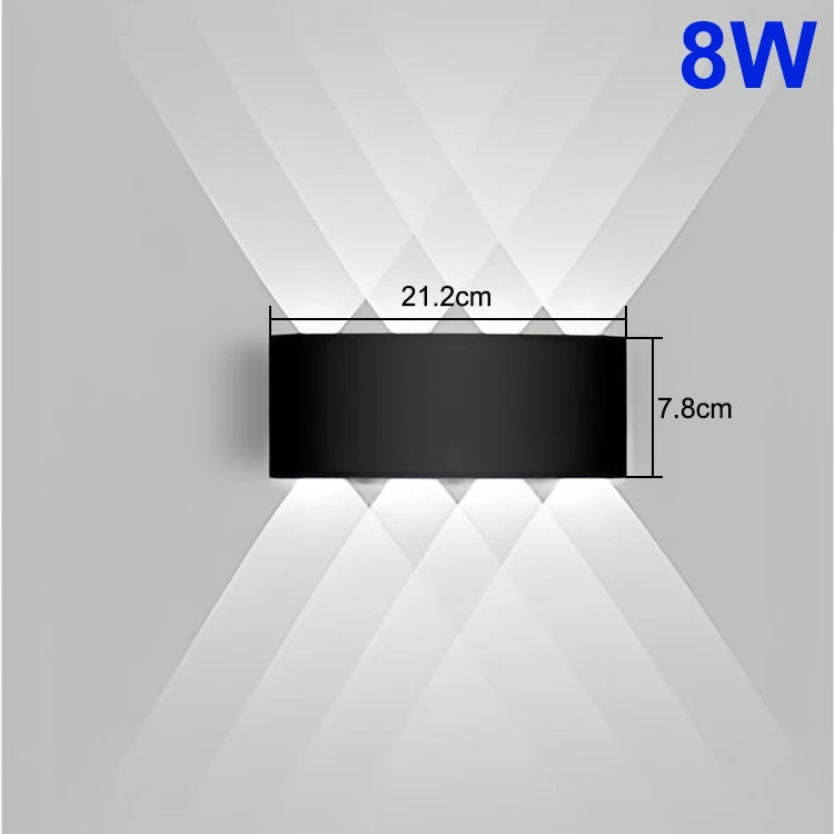 IQSCI Outdoor-Indoor Modern Waterproof Black-White Rectangle Shaped ABS Plastic Body AC-Powered Wall-Mounted Up-Down LED Lights Wall Light Fixtures