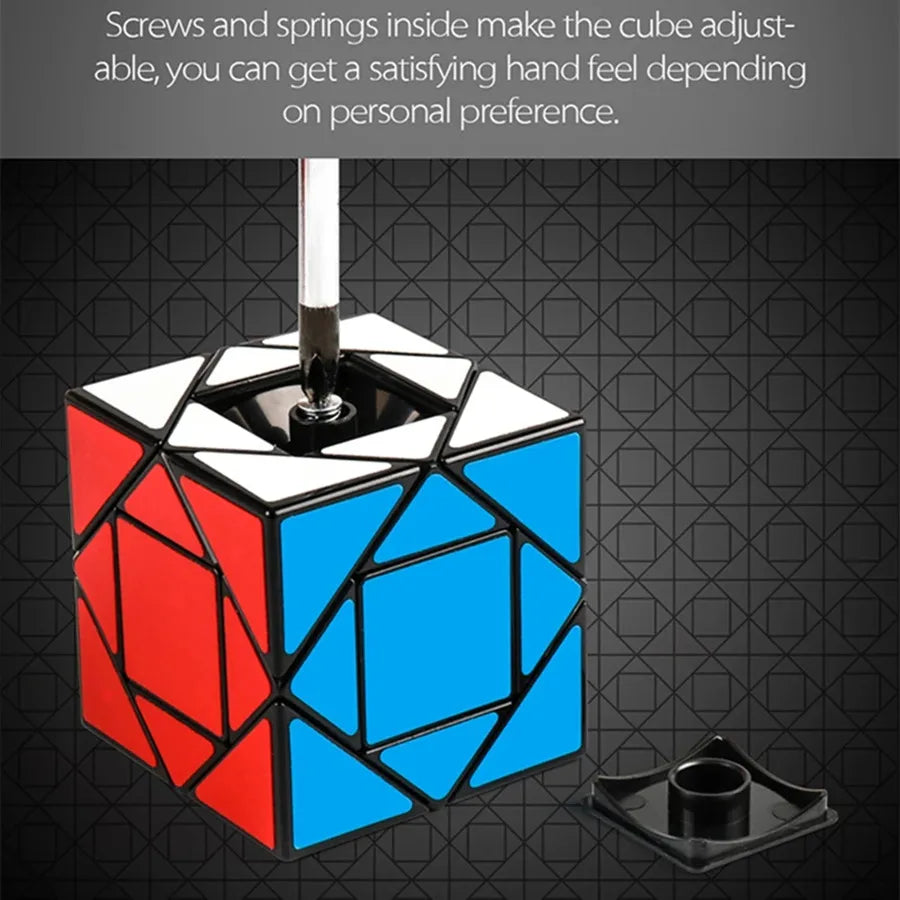 NULL Kids-Adults Square Shaped Plastic Stickless 3D Pandora Box Mechanical Puzzle Magic Rubik Cube Toys/Ages: 3-14+Years Old/Colors-Red/Yellow/Green/Black/Geometric