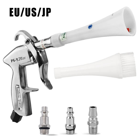 XMSJ Pneumatic Power Silver Aluminum Alloy Handle White Plastic Nozzles-Brushes Copper Air Blow Car High Pressure Wash Guns/Colors-White/Silver/Gray/Multicolor