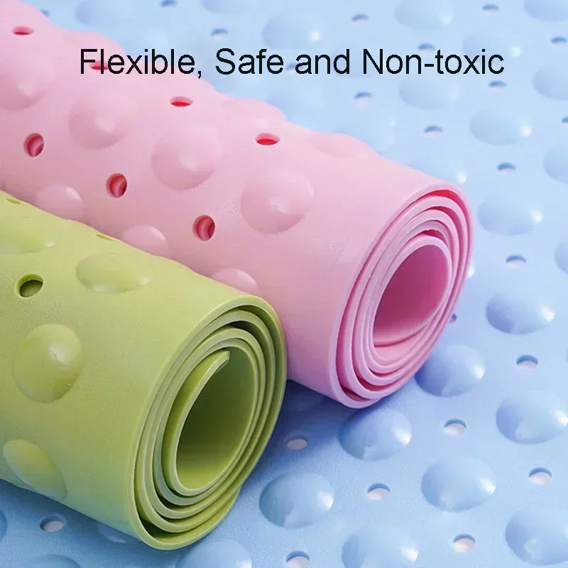 No-EN-Name-Null Modern Multicolor Rectangle Machine-Made Plastic Non-toxic Anti-Slip Base Suction Cup Large Bathroom Shower Bottom Mats /Colors-White/Pink/Beige/Red/Blue/Gray/Multicolor
