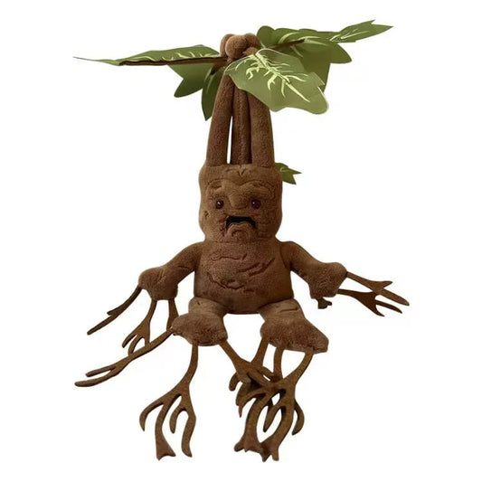 No-EN-Name-Null Teens-Adults Movie-TV Cute Anime Cartoon Brown Mandrake Root Green Leaves Shaped Soft Plush Stuffed Animal Toys/Ages: 14-18 Years Old/Colors-Brown/Green