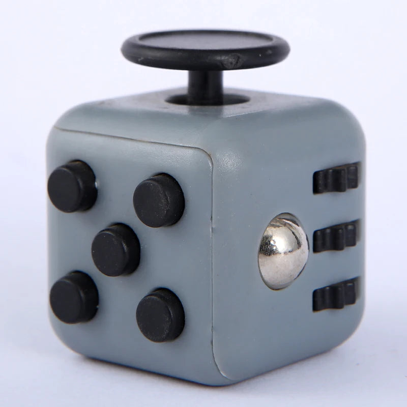 Plastic Black Dice Cube 6 Sides Textured Buttons Stress-Anxiety Relief Sensory Toys/Ages: 13-18 Years Old Adults/Colors-Black/Purple/Gray/Red/White/Multicolor