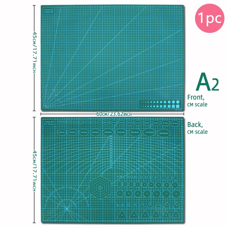 XIEHAIGE Durable Standard Size Purple Plastic A2 Front Self-Healing Grid-Lines Craft Cutting Mats/Colors-Green/Gray/Black/Pink/Purple