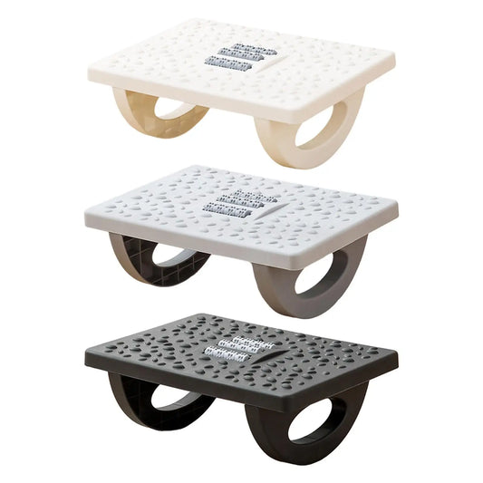 SERENABLE Ergonomic Under Computer Desk White Hard Flat Footrest Non-Skid Textured Surface Rollers Massagers /Colors-Black/White/Gray/Assembly Required