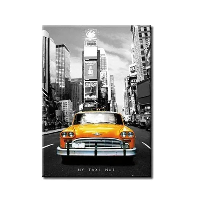 NULL Modern Rectangle Shaped Customized Unframed Waterproof Anti-Scratch HD Giclee Cotton Canvas Iconic Landmarks London-Paris-New York-Animals Wall Art Prints/Colors-Gray/Beige/Black/Red/White/Animal/Multicolor/Floral/Many Sizes