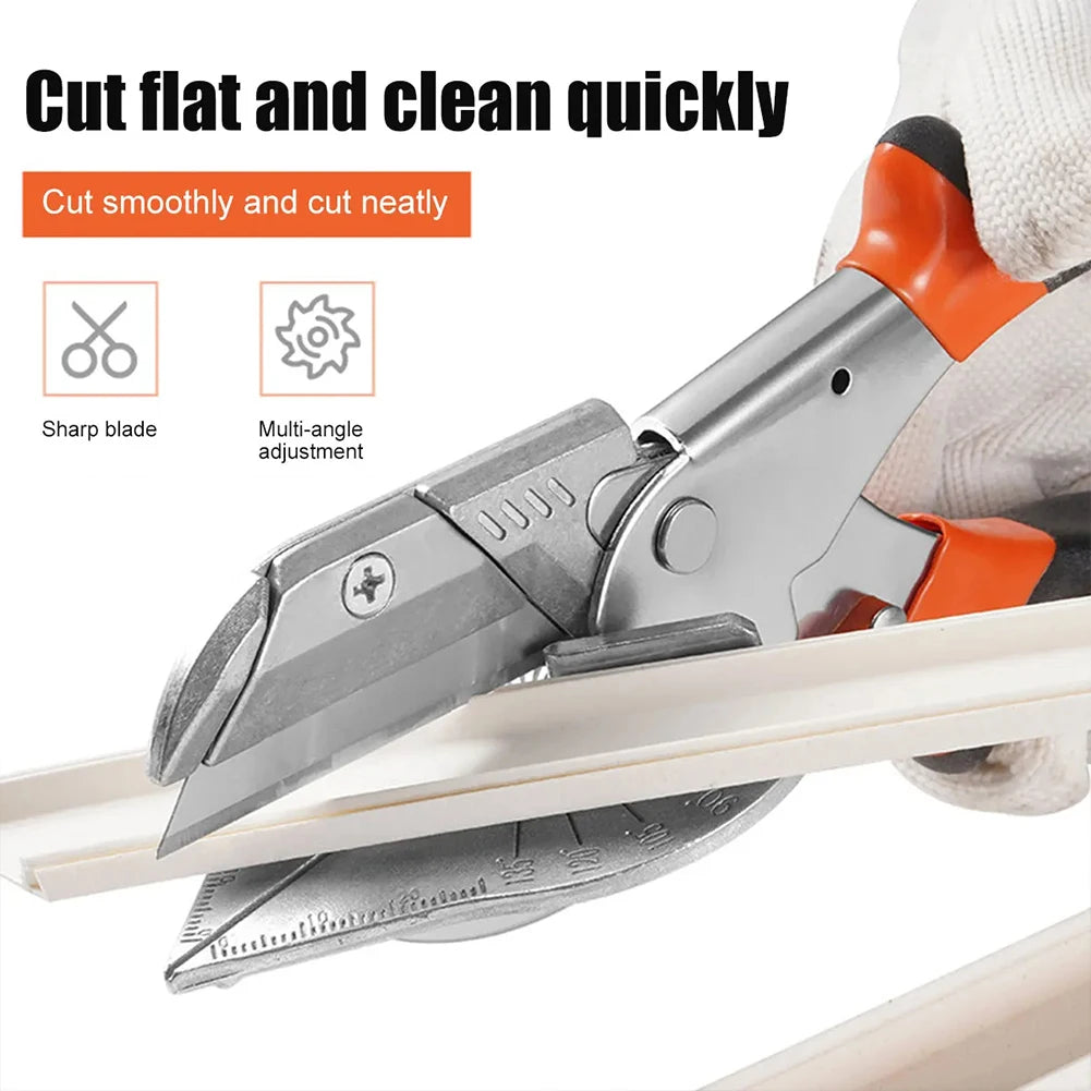 Industrial Adjustable Multi-Angle Rubber Covered Orange-Black Handles Handheld Metal Miter Shears  /Colors-Black/Orange/Silver/White