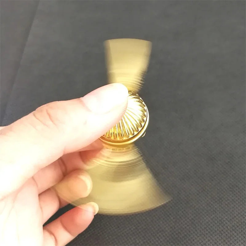 QUICK PUSH Kids Handheld Black Metal Alloy Fingertip Hand-Eye Balancing Gyroscope Fidget Anti-Stress Magic Spinning Tops/ Colors-Geometric/Gold/Bronze/Black/Multicolor/Ages: 13-18 Years Old-Adults