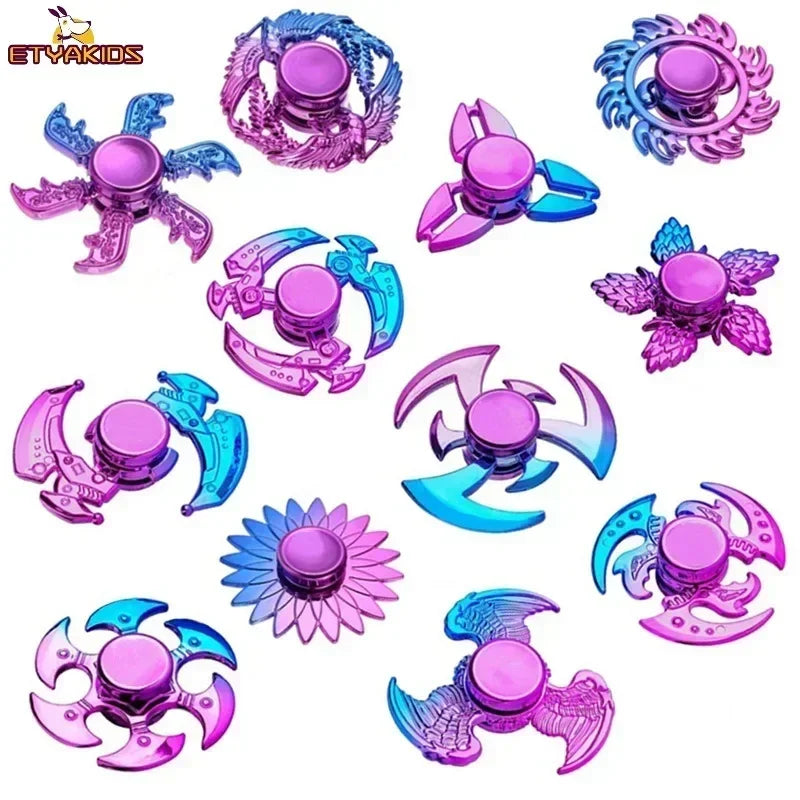 Plastic Multicolor Fingertip Spinning Stress-Anxiety Relief Fidget Toys/Ages: 6-18 Years Old Adults/Purple/Blue/Multicolor