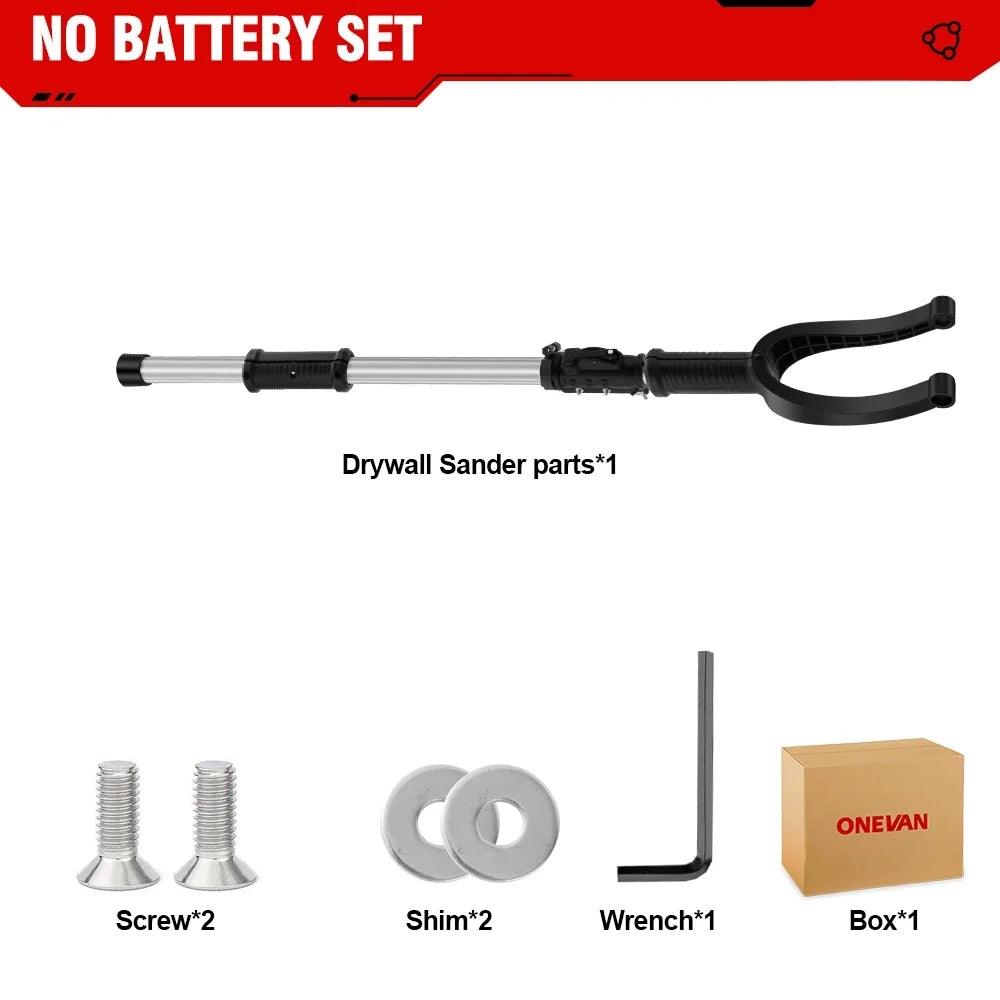 ONEVAN Indoor Black-Red Body Adjustable Speed Brushless Battery-Powered Electric Round Steel Plate Dry Wall Sanders/Batteries Included