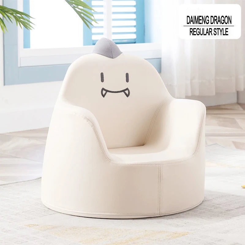 No-EN-Name-Null One Seat Built-In Plump Sponge Wrapping Around Layer Removable Cartoon Animals Mini Backrest White Fabric-Foam Armchairs Babies-Toddlers Furniture Sets/ Colors-Beige/Gray/White/Black/Ages: 6-12 Months