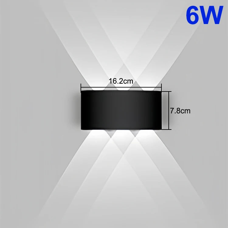 IQSCI Outdoor-Indoor Modern Waterproof Black-White Rectangle Shaped ABS Plastic Body AC-Powered Wall-Mounted Up-Down LED Lights Wall Light Fixtures