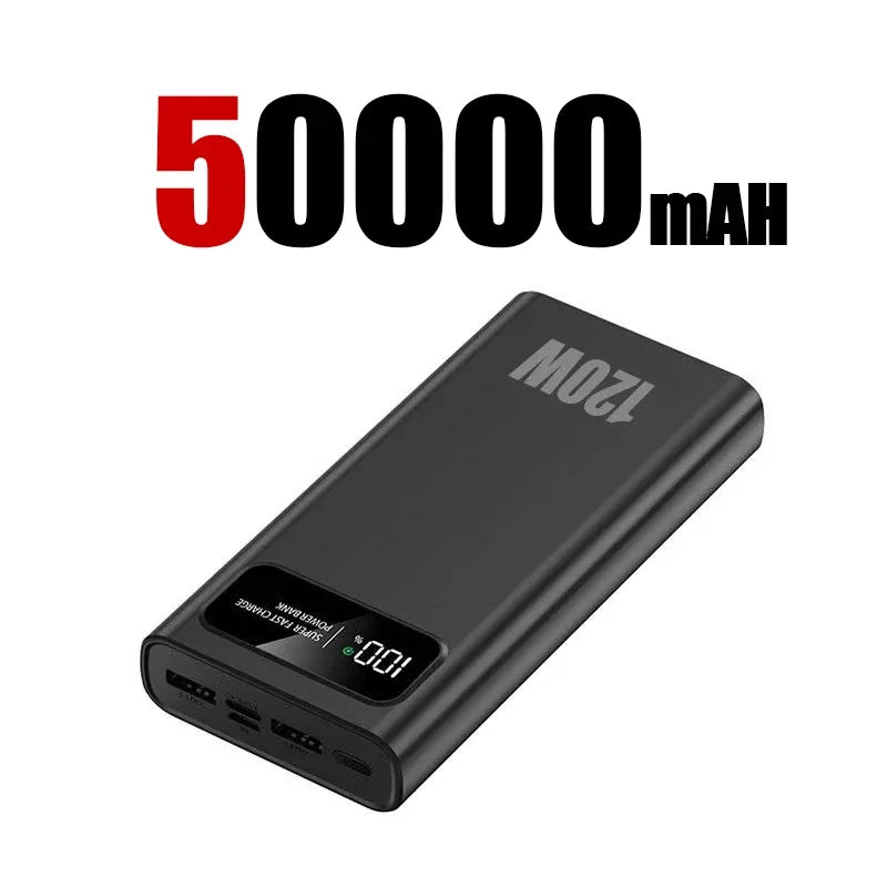 No-EN-Name-Null White Plastic Rectangle Digital Display Rechargeable Li-Polymer Battery-Powered LED Lights 120W Two-Way Quick Charge Power Banks /Micro USB-USB-A /Type C Battery Power Banks/Colors-Silver/Black/White