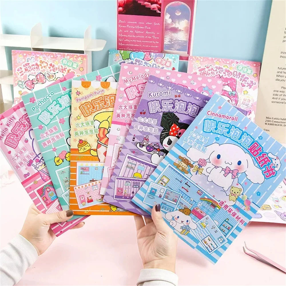JOYTOP Kids 10 Styles Plastic Multicolor Cute Cartoon Sanrio Quiet Home Landscape Cardboard Sticker Books/Colors-Yellow/Pink/Pink/Purple/Blue/Multicolor/Ages: 3-14 Years Old-Older